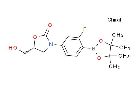 CAS No. 504438-22-6, (R)-3-(3-fluoro-4-(4,4,5,5-tetramethyl-1,3,2-dioxaborolan-2-yl)phenyl)-5-(hydroxymethyl)oxazolidin-2-one