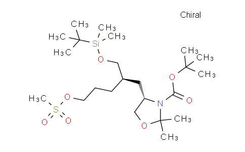 CAS No. 942144-36-7, tert-butyl (S)-4-((R)-2-(((tert-butyldimethylsilyl)oxy)methyl)-5-((methylsulfonyl)oxy)pentyl)-2,2-dimethyloxazolidine-3-carboxylate