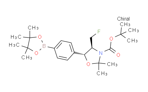 CAS No. 1382801-14-0, (4S,5R)-tert-Butyl 4-(fluoromethyl)-2,2-dimethyl-5-(4-(4,4,5,5-tetramethyl-1,3,2-dioxaborolan-2-yl)phenyl)oxazolidine-3-carboxylate