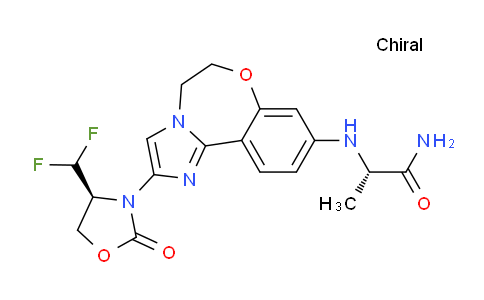 CAS No. 2060571-02-8, (2S)-2-[[2-[(4S)-4-(difluoromethyl)-2-oxo-1,3-oxazolidin-3-yl]-5,6-dihydroimidazo[1,2-d][1,4]benzoxazepin-9-yl]amino]propanamide