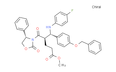 CAS No. 934245-17-7, methyl (4R,5S)-5-(4-(benzyloxy)phenyl)-5-((4-fluorophenyl)amino)-4-((S)-2-oxo-4-phenyloxazolidine-3-carbonyl)pentanoate