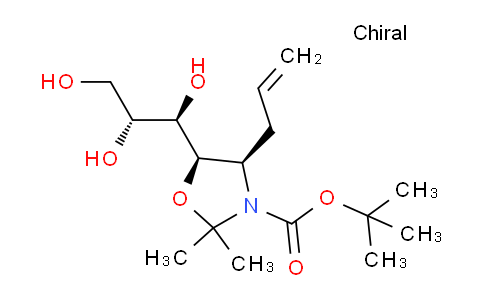 CAS No. 1372800-38-8, 3-Oxazolidinecarboxylic acid, 2,2-dimethyl-4-(2-propen-1-yl)-5-[(1R,2R)-1,2,3-trihydroxypropyl]-, 1,1-dimethylethyl ester, (4R,5R)-