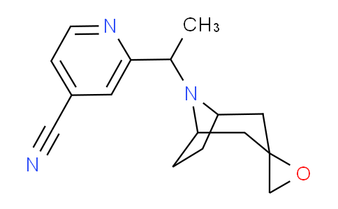 CAS No. 1245647-05-5, 2-(1-(8-Azaspiro[bicyclo[3.2.1]octane-3,2'-oxiran]-8-yl)ethyl)isonicotinonitrile