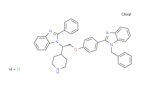 CAS No. 1440898-82-7, (S)-1-benzyl-2-(4-(2-(2-phenyl-1H-benzo[d]imidazol-1-yl)-2-(piperidin-4-yl)ethoxy)phenyl)-1H-benzo[d]imidazole hydrochloride