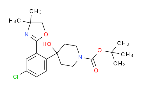 CAS No. 849106-19-0, tert-butyl 4-(4-chloro-2-(4,4-dimethyl-4,5-dihydrooxazol-2-yl)phenyl)-4-hydroxypiperidine-1-carboxylate