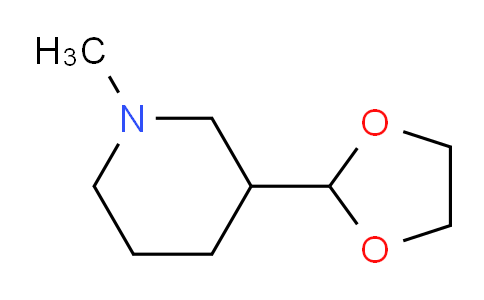 CAS No. 99803-15-3, 3-(1,3-dioxolan-2-yl)-1-methylpiperidine
