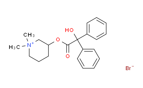 CAS No. 76-90-4, 3-(2-Hydroxy-2,2-diphenylacetoxy)-1,1-dimethylpiperidin-1-ium bromide
