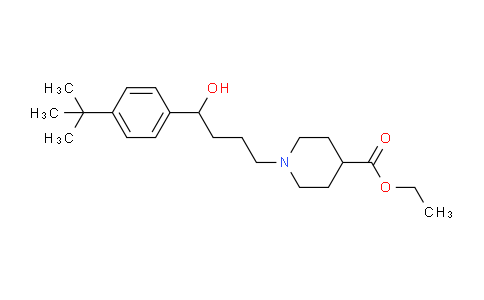 CAS No. 100499-85-2, ethyl 1-(4-(4-(tert-butyl)phenyl)-4-hydroxybutyl)piperidine-4-carboxylate