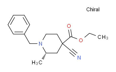 CAS No. 1263274-26-5, ethyl (2S)-1-benzyl-4-cyano-2-methylpiperidine-4-carboxylate