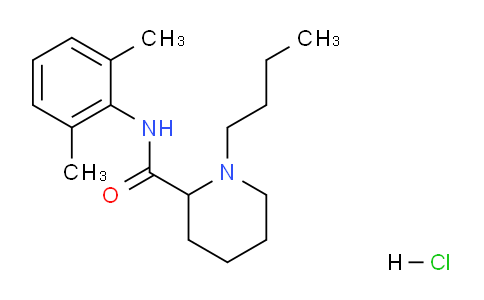 CAS No. 14252-80-3, 1-Butyl-N-(2,6-dimethylphenyl)piperidine-2-carboxamide hydrochloride