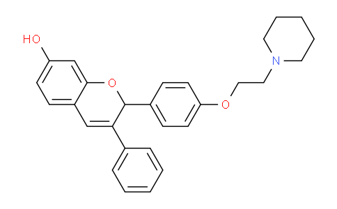 CAS No. 130064-33-4, 3-Phenyl-2-(4-(2-(piperidin-1-yl)ethoxy)phenyl)-2H-chromen-7-ol