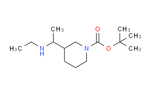 CAS No. 1410057-86-1, tert-butyl 3-(1-(ethylamino)ethyl)piperidine-1-carboxylate