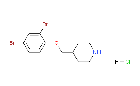 CAS No. 1220175-05-2, 4-((2,4-Dibromophenoxy)methyl)piperidine hydrochloride