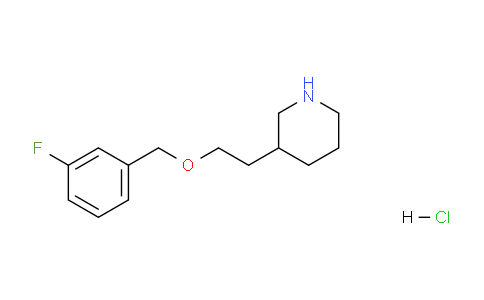 CAS No. 1220018-88-1, 3-(2-((3-Fluorobenzyl)oxy)ethyl)piperidine hydrochloride