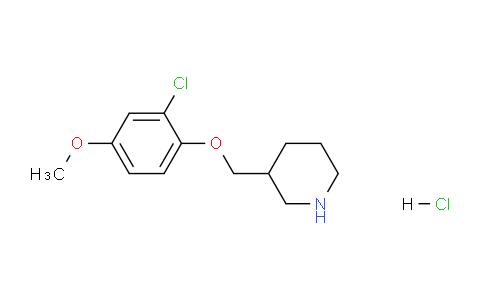 CAS No. 1220020-27-8, 3-((2-Chloro-4-methoxyphenoxy)methyl)piperidine hydrochloride