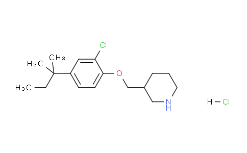 CAS No. 1220032-87-0, 3-((2-Chloro-4-(tert-pentyl)phenoxy)methyl)piperidine hydrochloride