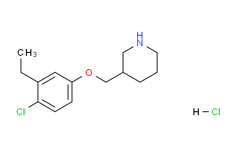 CAS No. 1220036-62-3, 3-((4-Chloro-3-ethylphenoxy)methyl)piperidine hydrochloride