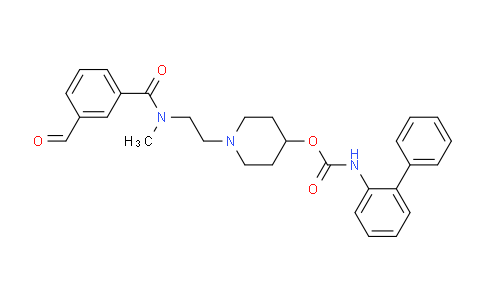 CAS No. 864760-28-1, 1-(2-(3-formyl-N-methylbenzamido)ethyl)piperidin-4-yl [1,1'-biphenyl]-2-ylcarbamate