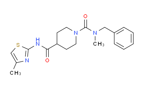 CAS No. 2194903-42-7, N1-benzyl-N1-methyl-N4-(4-methylthiazol-2-yl)piperidine-1,4-dicarboxamide
