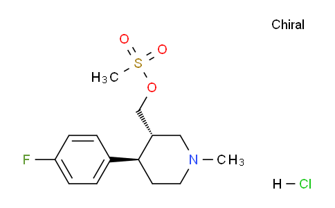 CAS No. 1131450-87-7, ((3S,4R)-4-(4-fluorophenyl)-1-methylpiperidin-3-yl)methyl methanesulfonate hydrochloride