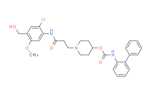 CAS No. 743461-62-3, Carbamic acid, N-[1,1'-biphenyl]-2-yl-, 1-[3-[[2-chloro-4-(hydroxymethyl)-5-methoxyphenyl]amino]-3-oxopropyl]-4-piperidinyl ester