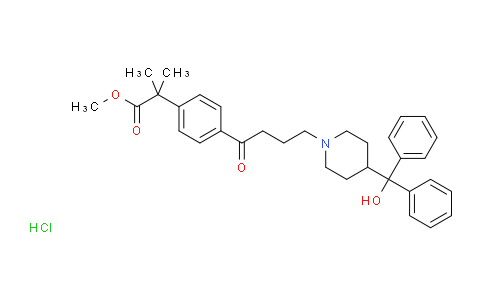 CAS No. 169280-33-5, Methyl 2-(4-(4-(4-(hydroxydiphenylmethyl)piperidin-1-yl)butanoyl)phenyl)-2-methylpropanoate hydrochloride