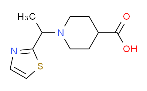 CAS No. 1065484-61-8, 1-(1-(Thiazol-2-yl)ethyl)piperidine-4-carboxylic acid
