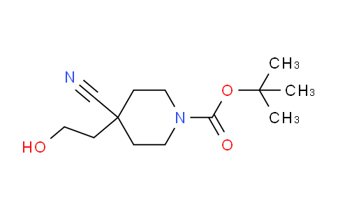 CAS No. 247133-10-4, tert-butyl 4-cyano-4-(2-hydroxyethyl)piperidine-1-carboxylate