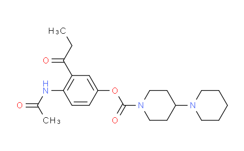 CAS No. 1014692-03-5, [1,4'-Bipiperidine]-1'-carboxylic acid,4-(acetylamino)-3-(1-oxopropyl)phenyl ester