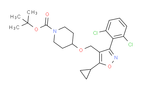 CAS No. 1296211-56-7, tert-butyl 4-((5-cyclopropyl-3-(2,6-dichlorophenyl)isoxazol-4-yl)methoxy)piperidine-1-carboxylate