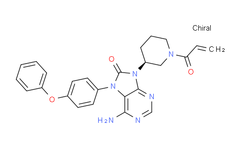 CAS No. 1351635-67-0, (S)-9-(1-acryloylpiperidin-3-yl)-6-amino-7-(4-phenoxyphenyl)-7H-purin-8(9H)-one