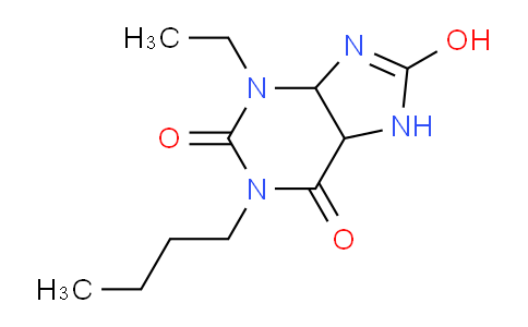 CAS No. 195522-91-9, 1-Butyl-3-ethyl-8-hydroxy-3,4,5,7-tetrahydro-1H-purine-2,6-dione