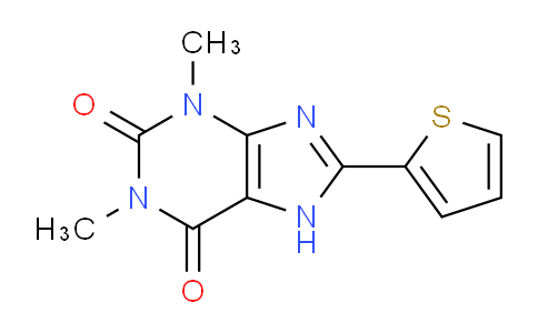 CAS No. 33797-75-0, 1,3-Dimethyl-8-(thiophen-2-yl)-3,7-dihydro-1H-purine-2,6-dione