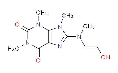 CAS No. 893764-14-2, 8-((2-Hydroxyethyl)(methyl)amino)-1,3,9-trimethyl-1H-purine-2,6(3H,9H)-dione