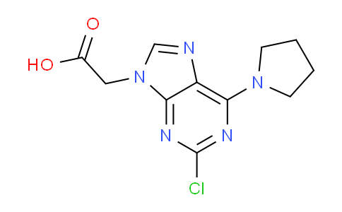 CAS No. 1374407-87-0, 2-(2-Chloro-6-(pyrrolidin-1-yl)-9H-purin-9-yl)acetic acid