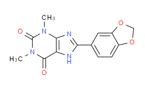 CAS No. 20886-69-5, 8-(Benzo[d][1,3]dioxol-5-yl)-1,3-dimethyl-1H-purine-2,6(3H,7H)-dione