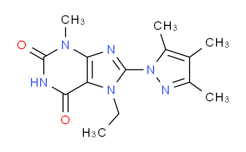 MC775876 | 1014010-47-9 | 7-Ethyl-3-methyl-8-(3,4,5-trimethyl-1H-pyrazol-1-yl)-1H-purine-2,6(3H,7H)-dione