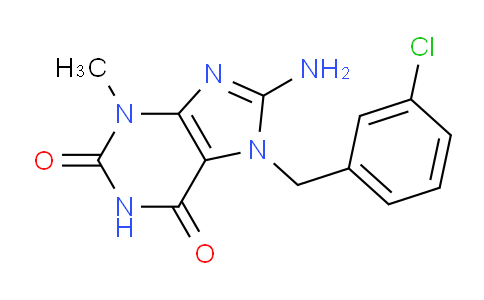 CAS No. 1370599-08-8, 8-Amino-7-(3-chlorobenzyl)-3-methyl-1H-purine-2,6(3H,7H)-dione