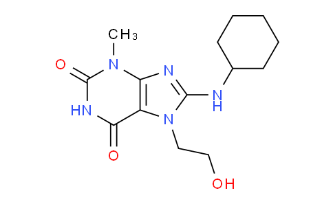 CAS No. 476481-09-1, 8-(Cyclohexylamino)-7-(2-hydroxyethyl)-3-methyl-1H-purine-2,6(3H,7H)-dione
