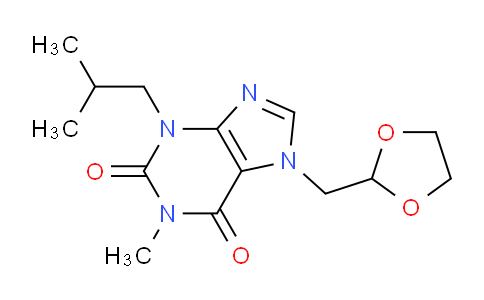 CAS No. 132560-19-1, 7-((1,3-Dioxolan-2-yl)methyl)-3-isobutyl-1-methyl-1H-purine-2,6(3H,7H)-dione