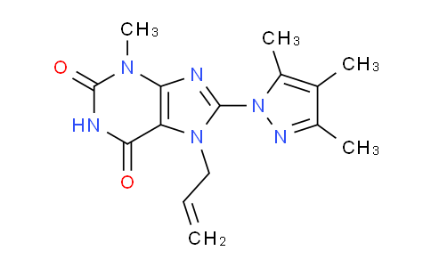CAS No. 1014011-27-8, 7-Allyl-3-methyl-8-(3,4,5-trimethyl-1H-pyrazol-1-yl)-1H-purine-2,6(3H,7H)-dione