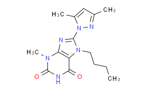 CAS No. 1014072-77-5, 7-Butyl-8-(3,5-dimethyl-1H-pyrazol-1-yl)-3-methyl-1H-purine-2,6(3H,7H)-dione