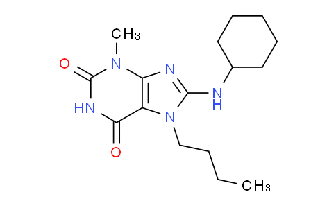 CAS No. 476480-81-6, 7-Butyl-8-(cyclohexylamino)-3-methyl-1H-purine-2,6(3H,7H)-dione