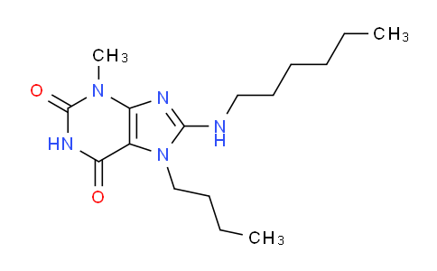 CAS No. 476480-71-4, 7-Butyl-8-(hexylamino)-3-methyl-1H-purine-2,6(3H,7H)-dione