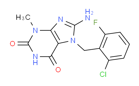 CAS No. 1370591-88-0, 8-Amino-7-(2-chloro-6-fluorobenzyl)-3-methyl-1H-purine-2,6(3H,7H)-dione
