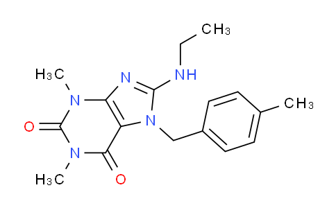 CAS No. 332904-74-2, 8-(Ethylamino)-1,3-dimethyl-7-(4-methylbenzyl)-1H-purine-2,6(3H,7H)-dione
