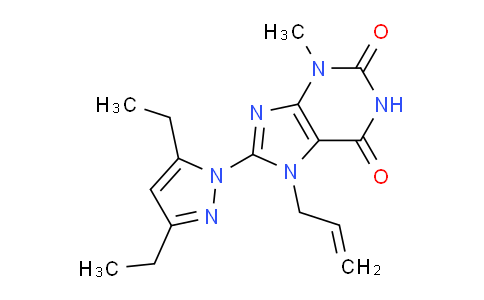 CAS No. 1014032-45-1, 7-Allyl-8-(3,5-diethyl-1H-pyrazol-1-yl)-3-methyl-1H-purine-2,6(3H,7H)-dione