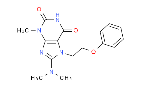 CAS No. 476481-55-7, 8-(Dimethylamino)-3-methyl-7-(2-phenoxyethyl)-1H-purine-2,6(3H,7H)-dione