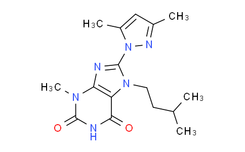 CAS No. 1014072-83-3, 8-(3,5-Dimethyl-1H-pyrazol-1-yl)-7-isopentyl-3-methyl-1H-purine-2,6(3H,7H)-dione