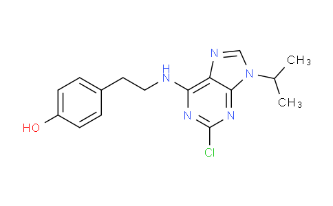 CAS No. 1227635-07-5, 4-(2-((2-Chloro-9-isopropyl-9H-purin-6-yl)amino)ethyl)phenol